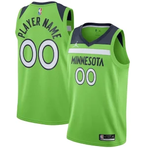 Classico Minnesota Timberwolves Jordan Brand Swingman Custom Jersey Statement Edition Green per gli appassionati