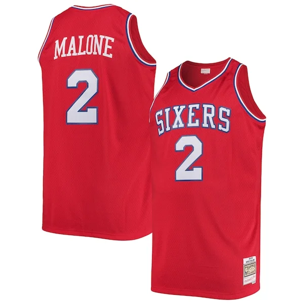 Duraturo Carino Moses Malone Philadelphia 76ers 1982/83 Big & Tall Hardwood Classics Swingman Jersey Red per gli appassionati