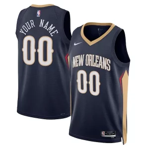 Resistente New Orleans Pelicans Nike Unisex 2022/23 Swingman Custom Jersey Navy Icon Edition per gli appassionati