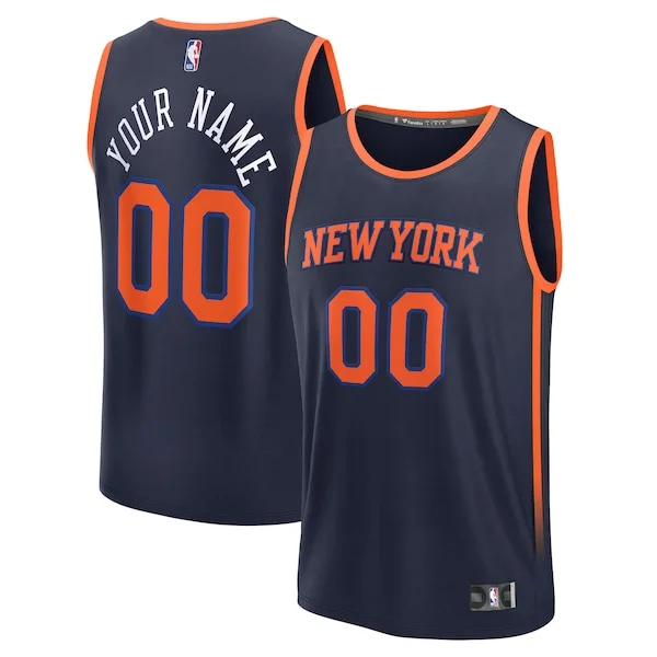 Accattivante Elegante Prestigioso New York Knicks Custom Fast Break Jersey Navy Statement Edition per gli appassionati