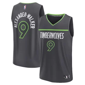 Comodo Accattivante Trendy Nickeil Alexander Walker Minnesota Timberwolves Fast Break Replica Player Jersey Statement Edition Black per gli appassionati
