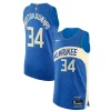 Meraviglioso Nike Giannis Antetokounmpo Milwaukee Bucks Authentic Jersey City Edition Blue per gli appassionati