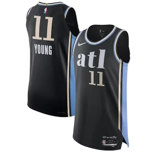 Accattivante Magnifico Fascinante Nike Trae Young Atlanta Hawks Authentic Jersey City Edition Black per gli appassionati