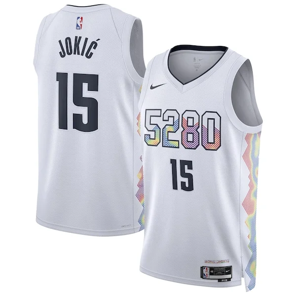 Ottimo Cool Incantevole Nikola Jokic Denver Nuggets Nike Unisex 2024/25 Swingman Player Jersey City Edition White per gli appassionati