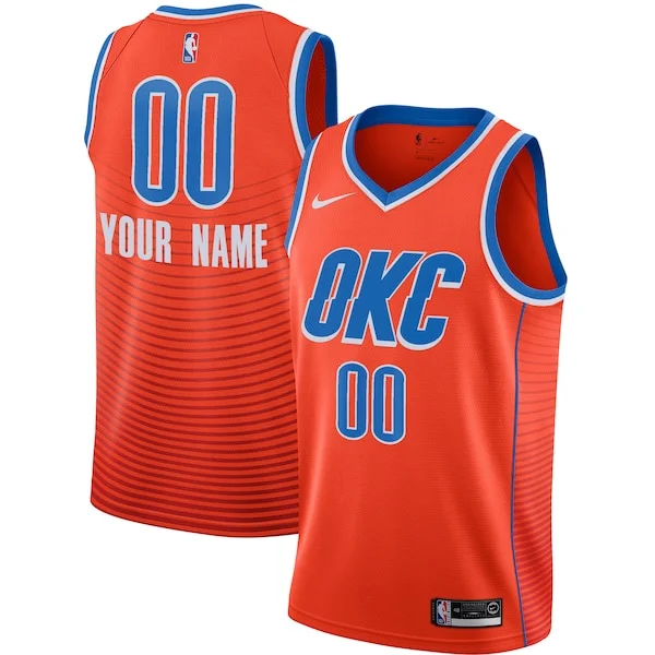 Cool Trendy Oklahoma City Thunder Jordan Brand Swingman Custom Jersey Statement Edition Orange per gli appassionati