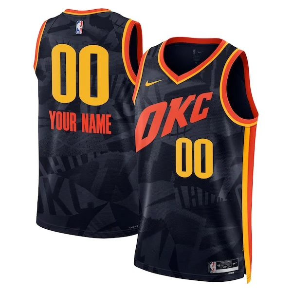 Cool Stupendo Oklahoma City Thunder Nike Unisex 2023/24 Custom Swingman Jersey Navy City Edition per gli appassionati