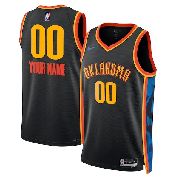 Eccezionale Carino Resistente Oklahoma City Thunder Nike Unisex 2024/25 Custom Swingman Jersey City Edition Black per gli appassionati