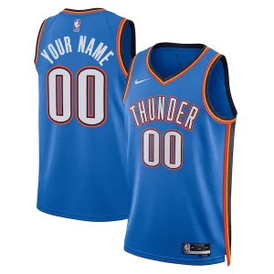 Prestigioso Oklahoma City Thunder Nike Unisex Swingman Custom Jersey Blue Icon Edition per gli appassionati