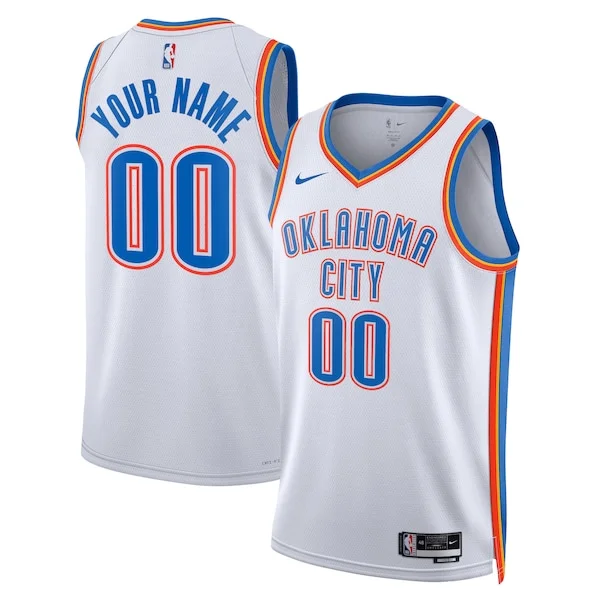 Comodo Lussuoso Oklahoma City Thunder Nike Unisex Swingman Custom Jersey White Association Edition per gli appassionati