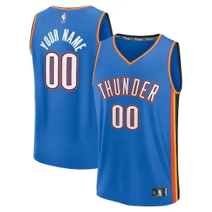 Attraente Sofisticato Magnifico Oklahoma City Thunder Fast Break Custom Replica Jersey Icon Edition Blue per gli appassionati
