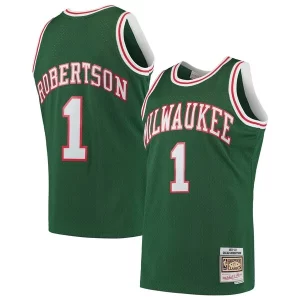 Accattivante Classico Oscar Robertson Milwaukee Bucks 1971/72 Hardwood Classics Swingman Jersey Green per gli appassionati