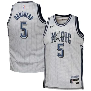 Versatile Comodo Paolo Banchero Orlando Magic Nike Youth 2024/25 Swingman Player Jersey City Edition Silver per gli appassionati