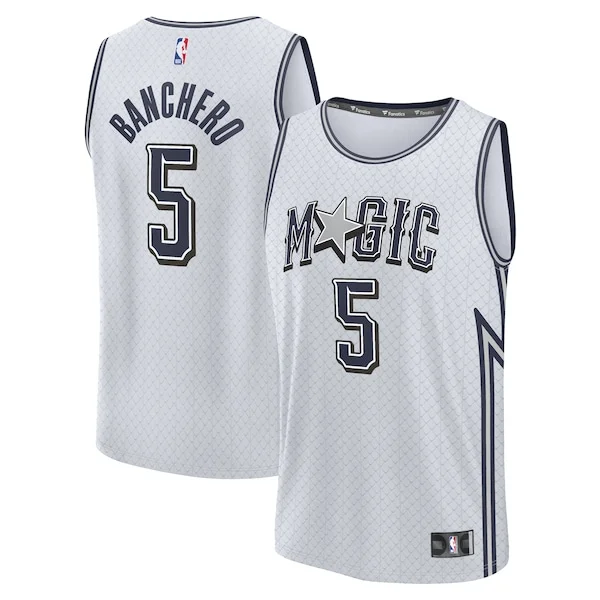 Classico Paolo Banchero Orlando Magic Youth 2024/25 Fast Break Player Jersey City Edition Silver per gli appassionati