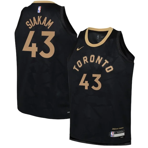 Pratico Pascal Siakam Toronto Raptors Nike Youth 2022/23 Swingman Jersey City Edition Black per gli appassionati