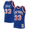 Moderno Accattivante Magnifico Patrick Ewing New York Knicks 1991/92 Hardwood Classics NBA 75th Anniversary Diamond Swingman Jersey Blue per gli appassionati