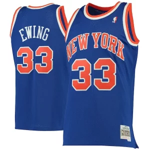 Resistente Patrick Ewing New York Knicks 1991/92 Hardwood Classics Swingman Jersey Blue per gli appassionati