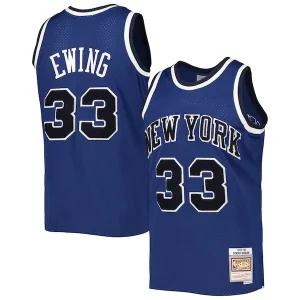 Moderno Patrick Ewing New York Knicks 1997/98 Hardwood Classics Off Court Swingman Jersey Blue per gli appassionati