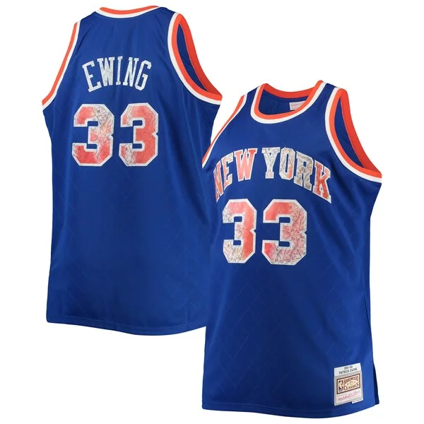 Prestigioso Ottimo Patrick Ewing New York Knicks Big & Tall 1991/92 NBA 75th Anniversary Diamond Swingman Jersey Blue per gli appassionati