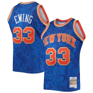 Splendido Attraente Robusto Patrick Ewing New York Knicks Hardwood Classics 1991/92 Lunar New Year Swingman Jersey Blue per gli appassionati