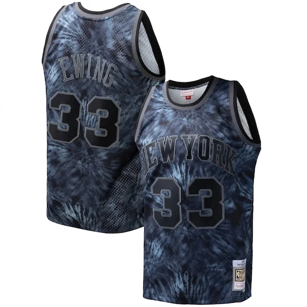Carino Delizioso Patrick Ewing New York Knicks Hardwood Classics 1991/92 Tie Dye Swingman Jersey Black per gli appassionati