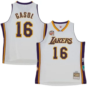 Cool Robusto Pau Gasol Los Angeles Lakers Unisex Hall of Fame Class of 2023 Throwback Swingman Jersey White per gli appassionati