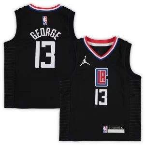 Attraente Magnifico Paul George LA Clippers Jordan Brand Preschool 2020/21 Fast Break Replica Jersey Statement Edition Black per gli appassionati
