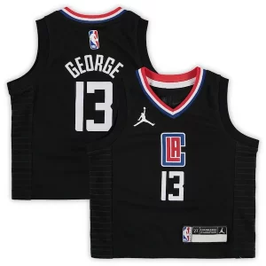 Prestigioso Paul George LA Clippers Jordan Brand Toddler 2020/21 Jersey Black Statement Edition per gli appassionati