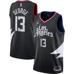 Elegante Fascinante Stupendo Paul George LA Clippers Jordan Brand Unisex Swingman Jersey Statement Edition Black per gli appassionati