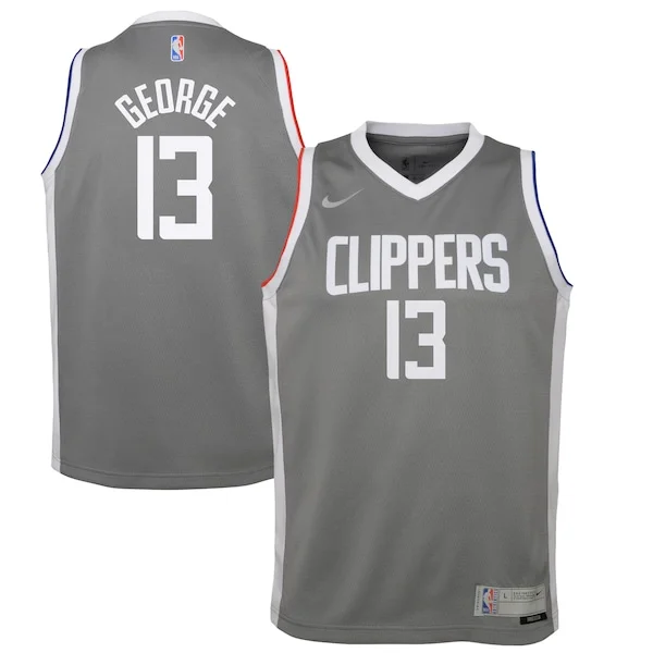 Duraturo Moderno Ottimo Paul George LA Clippers Nike Youth 2020/21 Swingman Player Jersey Gray Earned Edition per gli appassionati