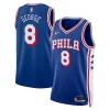 Trendy Pratico Paul George Philadelphia 76ers Nike Unisex 2024 Offseason Addition Nike Swingman Jersey Royal per gli appassionati