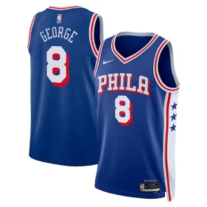 Trendy Pratico Paul George Philadelphia 76ers Nike Unisex 2024 Offseason Addition Nike Swingman Jersey Royal per gli appassionati