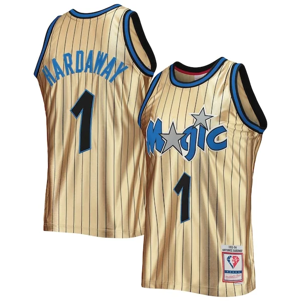 Fascinante Penny Hardaway Orlando Magic 75th Anniversary 1993/94 Hardwood Classics Swingman Jersey Gold per gli appassionati