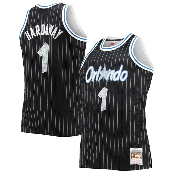 Carino Versatile Penny Hardaway Orlando Magic Big & Tall 1994/95 NBA 75th Anniversary Diamond Swingman Jersey Black per gli appassionati