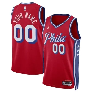 Magnifico Trendy Delizioso Philadelphia 76ers Jordan Brand Unisex 2022/23 Swingman Custom Jersey Statement Edition Red per gli appassionati