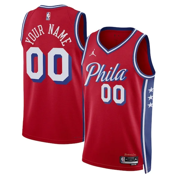 Magnifico Trendy Delizioso Philadelphia 76ers Jordan Brand Unisex 2022/23 Swingman Custom Jersey Statement Edition Red per gli appassionati