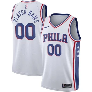 Lussuoso Philadelphia 76ers Nike 2020/21 Swingman Custom Jersey Association Edition White per gli appassionati
