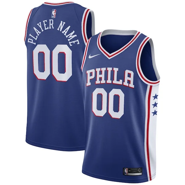 Fantastico Philadelphia 76ers Nike 2020/21 Swingman Custom Jersey Icon Edition Royal per gli appassionati