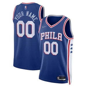 Magnifico Philadelphia 76ers Nike 2021/22 Diamond Swingman Custom Jersey Icon Edition Royal per gli appassionati