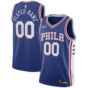 Magnifico Philadelphia 76ers Nike Swingman Custom Jersey Blue Icon Edition per gli appassionati
