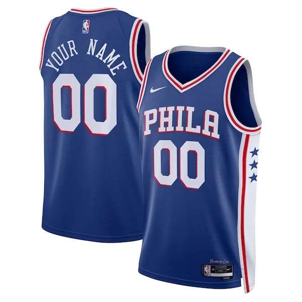 Splendido Moderno Prestigioso Philadelphia 76ers Nike Unisex 2022/23 Swingman Custom Jersey Royal Icon Edition per gli appassionati