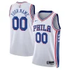 Trendy Philadelphia 76ers Nike Unisex 2022/23 Swingman Custom Jersey White Association Edition per gli appassionati