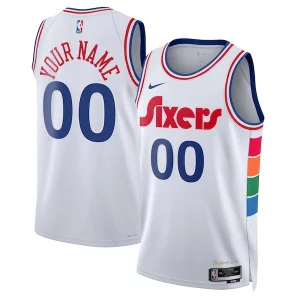 Ottimo Versatile Fascinante Philadelphia 76ers Nike Unisex 2024/25 Custom Swingman Jersey City Edition White per gli appassionati