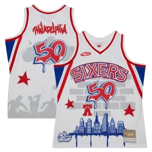 Cool Delizioso Versatile Philadelphia 76ers x Tats Cru Hardwood Classics Fashion Jersey White per gli appassionati