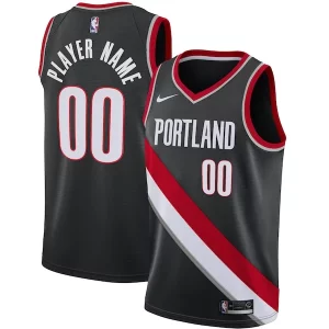 Robusto Elegante Portland Trail Blazers Nike Swingman Custom Jersey Black Icon Edition per gli appassionati