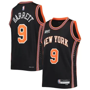 Stupendo RJ Barrett New York Knicks Nike Youth 2021/22 Swingman Jersey City Edition Black per gli appassionati