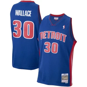 Raffinato Accattivante Rasheed Wallace Detroit Pistons 2003/04 Hardwood Classics Swingman Jersey Royal per gli appassionati