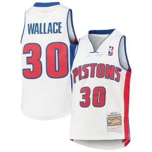 Stupendo Rasheed Wallace Detroit Pistons Youth 2003/04 Hardwood Classics Swingman Jersey White per gli appassionati