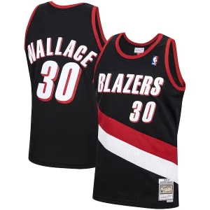 Elegante Rasheed Wallace Portland Trail Blazers 1999/00 Hardwood Classics Swingman Jersey Black per gli appassionati