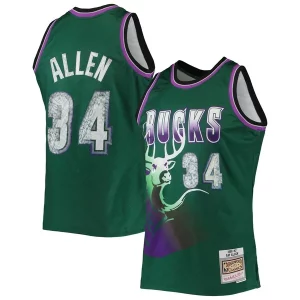 Sofisticato Meraviglioso Moderno Ray Allen Milwaukee Bucks 1996/97 Hardwood Classics NBA 75th Anniversary Diamond Swingman Jersey Green per gli appassionati