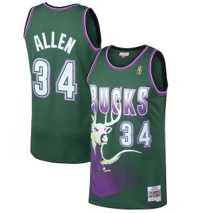 Cool Eccezionale Ray Allen Milwaukee Bucks 1996/97 Hardwood Classics Swingman Jersey Kelly Green per gli appassionati
